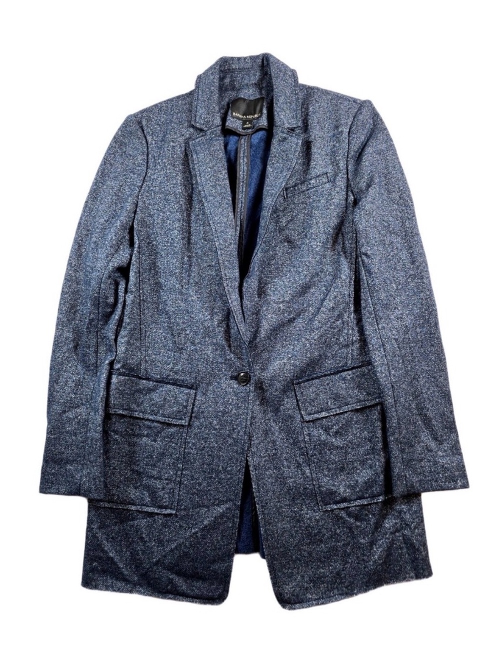 Banana Republic Women’s Heathered Navy Single-Button Pea Coat